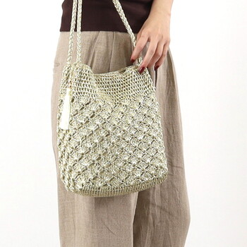 メタリック柄編み ロングハンドル トートバッグ 定番 COOCO 送料無料 即日発送-22