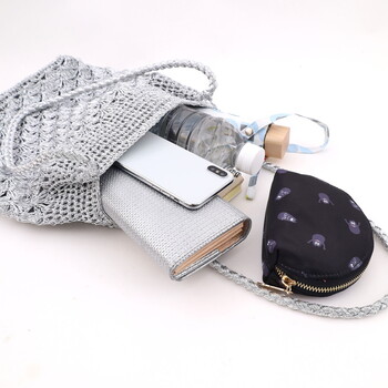 メタリック柄編み ロングハンドル トートバッグ 定番 COOCO 送料無料 即日発送-6