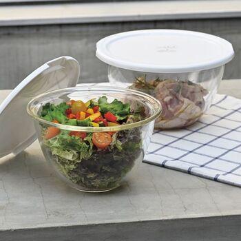 レンジフタ付き耐熱ガラス製ボウル 2個セット 送料無料 即日発送-1