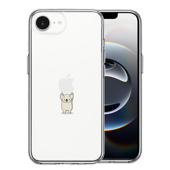 iPhone16e ケース クリア コアラ アップル 重量挙げ 並感 スマホケース 側面ソフト 背面ハード ハイブリッド  送料無料-0
