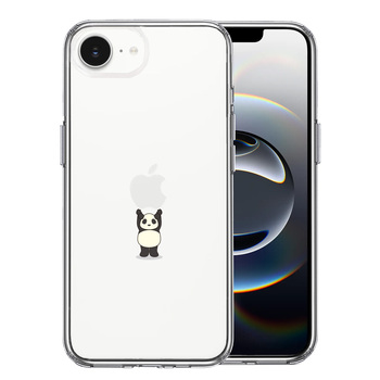iPhone16e ケース クリア パンダ 重量挙げ 並感 スマホケース 側面ソフト 背面ハード ハイブリッド 送料無料-0