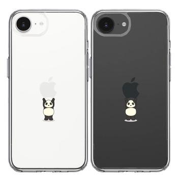 iPhone16e ケース クリア パンダ 重量挙げ 並感 スマホケース 側面ソフト 背面ハード ハイブリッド 送料無料-1