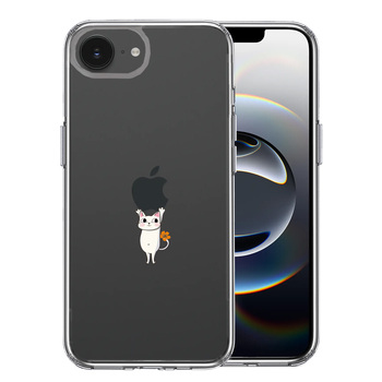 iPhone16e ケース クリア あざと可愛い にゃんこ スマホケース 側面ソフト 背面ハード ハイブリッド 送料無料-0