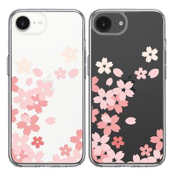 iPhone16e ケース クリア 桜 スマホケース 側面ソフト 背面ハード ハイブリッド 送料無料-1