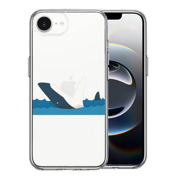iPhone16e ケース クリア 鮫 サメ りんご パックン スマホケース 側面ソフト 背面ハード ハイブリッド  送料無料-0