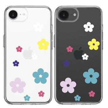 iPhone16e ケース クリア 花柄 フローラル スマホケース 側面ソフト 背面ハード ハイブリッド  送料無料-1