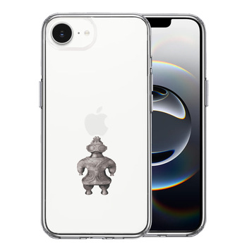 iPhone16e ケース クリア 縄文 遮光器土偶 スマホケース 側面ソフト 背面ハード ハイブリッド  送料無料-0