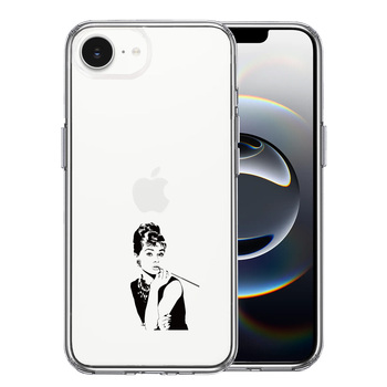 iPhone16e ケース クリア オードリー ヘプバーン スマホケース 側面ソフト 背面ハード ハイブリッド  送料無料-0