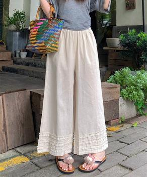 ワイドパンツ フリル レディース 春夏 送料無料 即日発送-2
