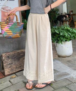 ワイドパンツ フリル レディース 春夏 送料無料 即日発送-3