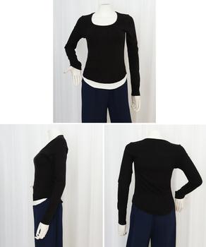 長袖Tシャツ フェイクレイヤード 着やせ 送料無料 即日発送-8