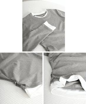 長袖Tシャツ ドッキング 無地カットソー 送料無料 即日発送-9