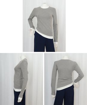 長袖Tシャツ ドッキング 無地カットソー 送料無料 即日発送-8