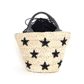 ラメ糸星柄刺繍メイズブレード カゴバッグ かごバッグ COOCO クーコ 送料無料 即日発送-9