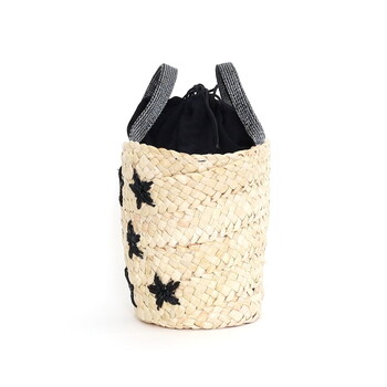 ラメ糸星柄刺繍メイズブレード カゴバッグ かごバッグ COOCO クーコ 送料無料 即日発送-10
