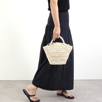 ラメ糸星柄刺繍メイズブレード カゴバッグ かごバッグ COOCO クーコ 送料無料 即日発送-23