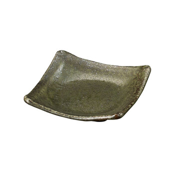 折り紙 角皿 白唐津 織部斑 日本製 美濃焼 3個セット 送料無料-1