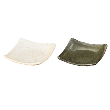 折り紙 角皿 白唐津 織部斑 日本製 美濃焼 3個セット 送料無料-2