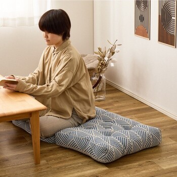 3つ折りごろ寝クッション インド綿100% クラック 2カラー 約50×150cm 送料無料-2