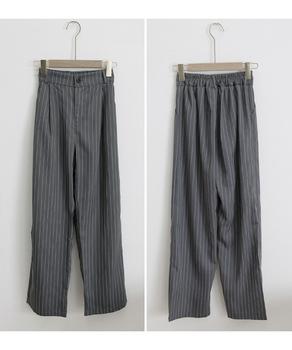 ストライプワイドパンツ春夏秋ロングパンツ 送料無料 即日発送-8