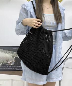メッシュリュックサックニットナップサック 送料無料 即日発送-2