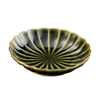 ひな菊平皿 ルリ 黄 織部 日本製 美濃焼 3個セット 送料無料-2