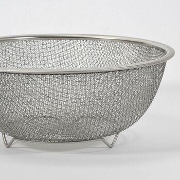 ベーシスライン ステンレス製ダブルメッシュボウル型ザル21cm 3個セット 送料無料 即日発送-1