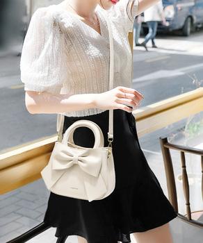 リボンハンドバッグ ミニショルダーバッグ 送料無料 即日発送-3