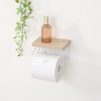 トイレットペーパーホルダー 1ロール　ナチュラル×ヴィンテージデザイン 2個セット 送料無料-3
