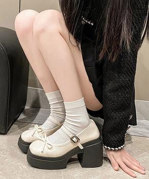 メアリージェーンパンプス 厚底ローファー 送料無料 即日発送-4