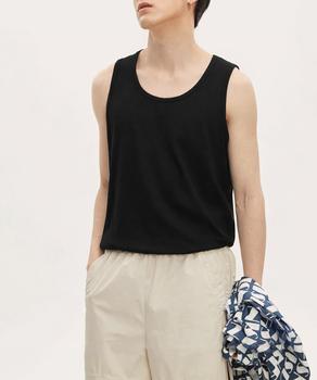 Uネックリブタンクトップメンズトップス夏 送料無料 即日発送-4