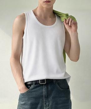 Uネックリブタンクトップメンズトップス夏 送料無料 即日発送-5