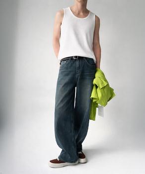 Uネックリブタンクトップメンズトップス夏 送料無料 即日発送-7