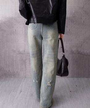 ダメージデニムパンツ レディースジーンズ 送料無料 即日発送-8