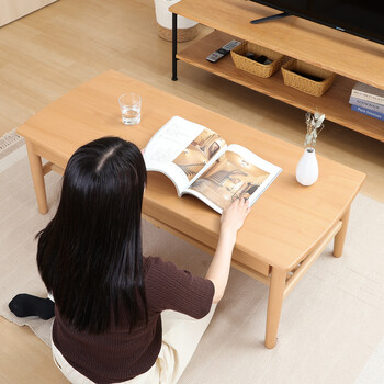 引出し棚付きセンターテーブル カミュ 送料無料-4