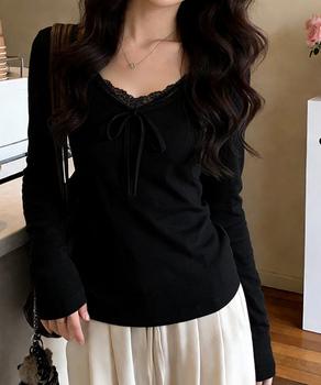 フロントレース リボントップスレディース 送料無料 即日発送-2