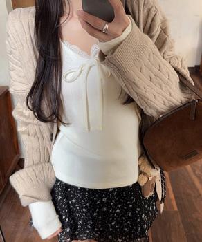 フロントレース リボントップスレディース 送料無料 即日発送-7