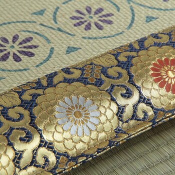 日本製 い草 盆 法事 仏前 捺染 菊柄 約70×70cm 正倉院 御前座布団 送料無料-10