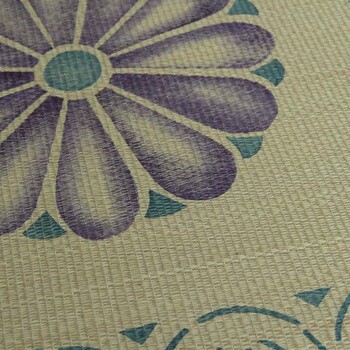 日本製 い草 盆 法事 仏前 捺染 菊柄 約70×70cm 正倉院 御前座布団 送料無料-8