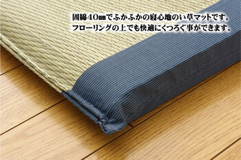 い草ごろ寝フリーマット おやじの場所 大和 ブルー 約70×150cm 送料無料-1