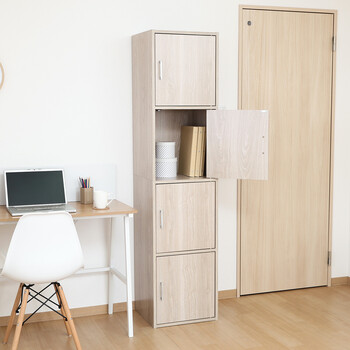 扉付き収納ボックス4段 送料無料-6