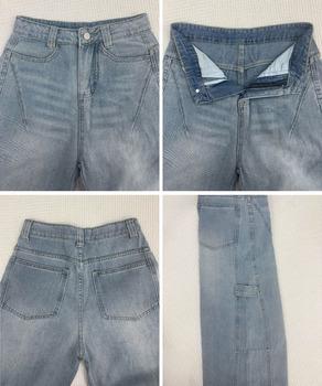 ワイドデニムパンツ ステッチジーンズ 送料無料 即日発送-9