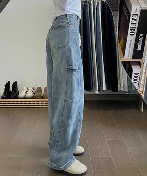 ワイドデニムパンツ ステッチジーンズ 送料無料 即日発送-6