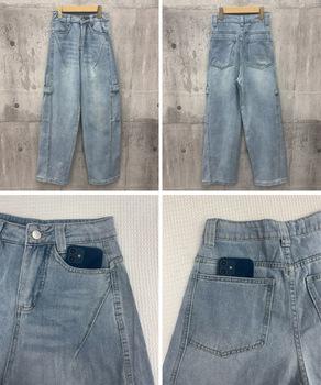 ワイドデニムパンツ ステッチジーンズ 送料無料 即日発送-8
