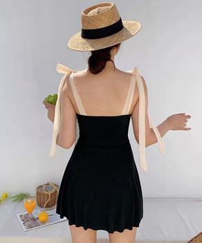 肩リボンワンピース水着オールインワン水着 送料無料 即日発送-7