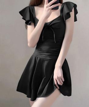 フレアワンピース水着体型カバーレディース 送料無料 即日発送-3