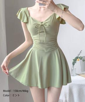 フレアワンピース水着体型カバーレディース 送料無料 即日発送-4