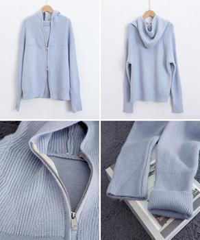 ダブルジップニットカーディガン 羽織 春 送料無料 即日発送-9