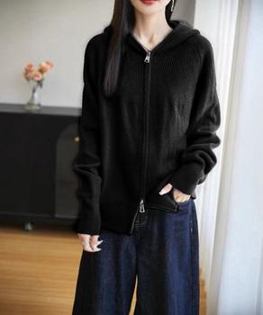 ダブルジップニットカーディガン 羽織 春 送料無料 即日発送-3