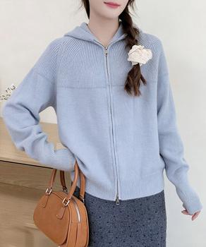 ダブルジップニットカーディガン 羽織 春 送料無料 即日発送-7